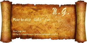 Markusz Géza névjegykártya